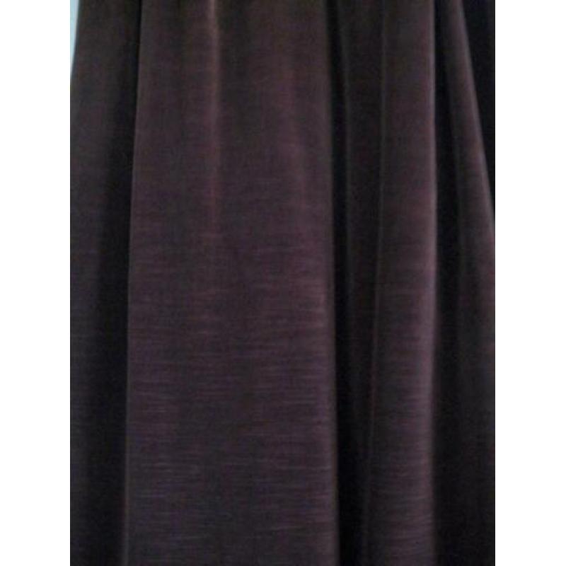 DONKERBRUIN VELOURS OVERGORDIJN , 1 STUKS ,. geplooid ,en h