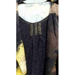 ROBERTO SARTO zwart/geel tuniek vest/top ineen mt M