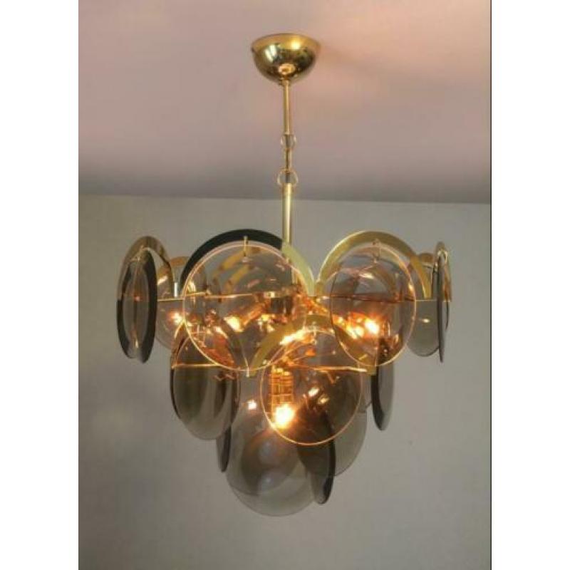 Vistosi Disc Chandelier Hanglamp Murano Glas