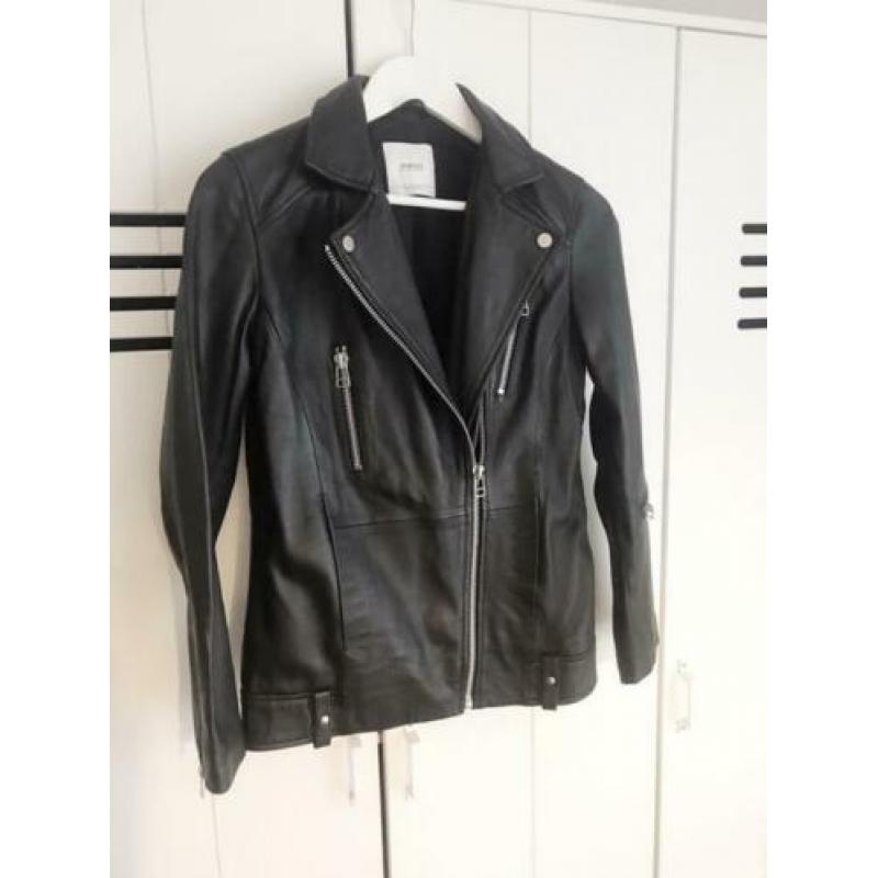 Mango leren biker jack XS