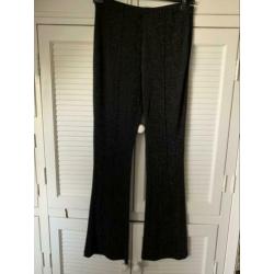 Pieces zwarte broek met zilveren glinsters maat L nieuw met