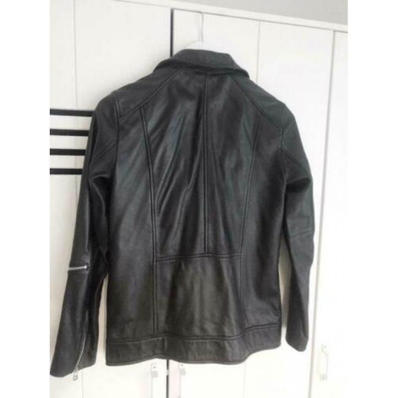 Mango leren biker jack XS