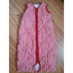 slaapzak rood wit geruit maat 70