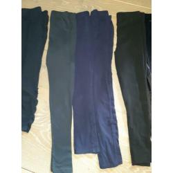 9 leggings maat 140 7x blauw 2x zwart
