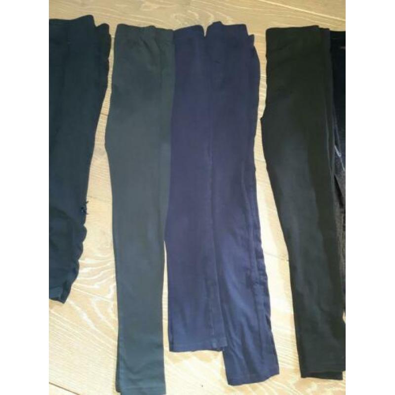 9 leggings maat 140 7x blauw 2x zwart