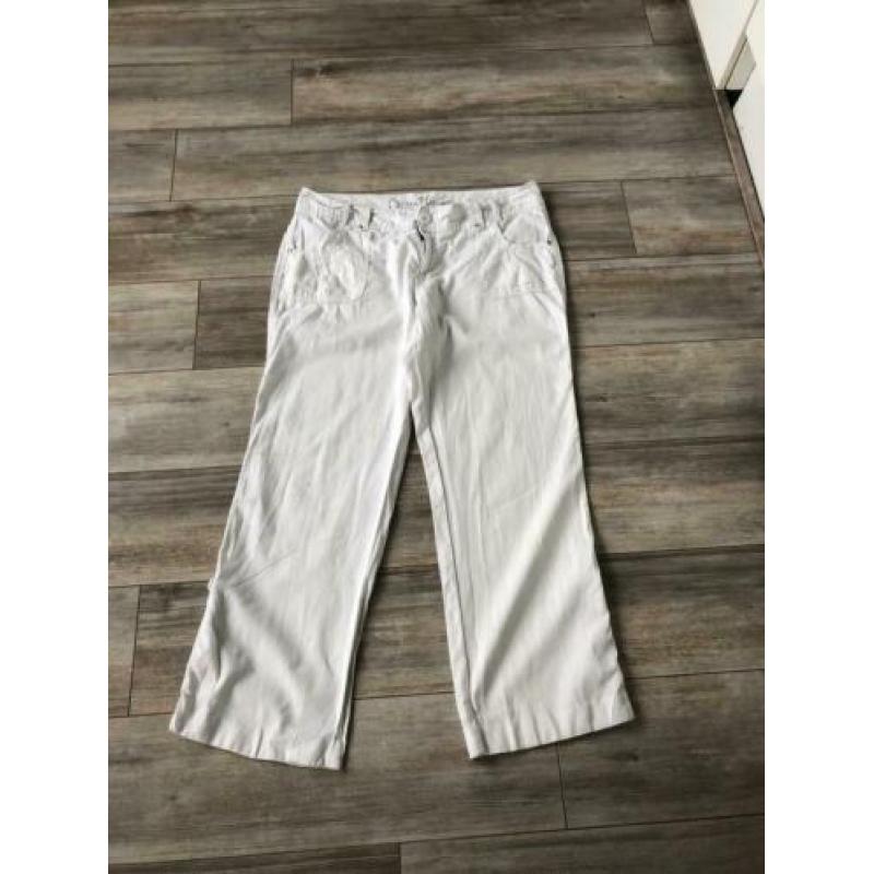 Casualwear mis etam witte linnen en katoenen broek 44