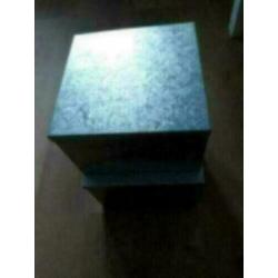 Licht Metalen opberg kistjes 24 x 24 x14 zgan 2 stuks