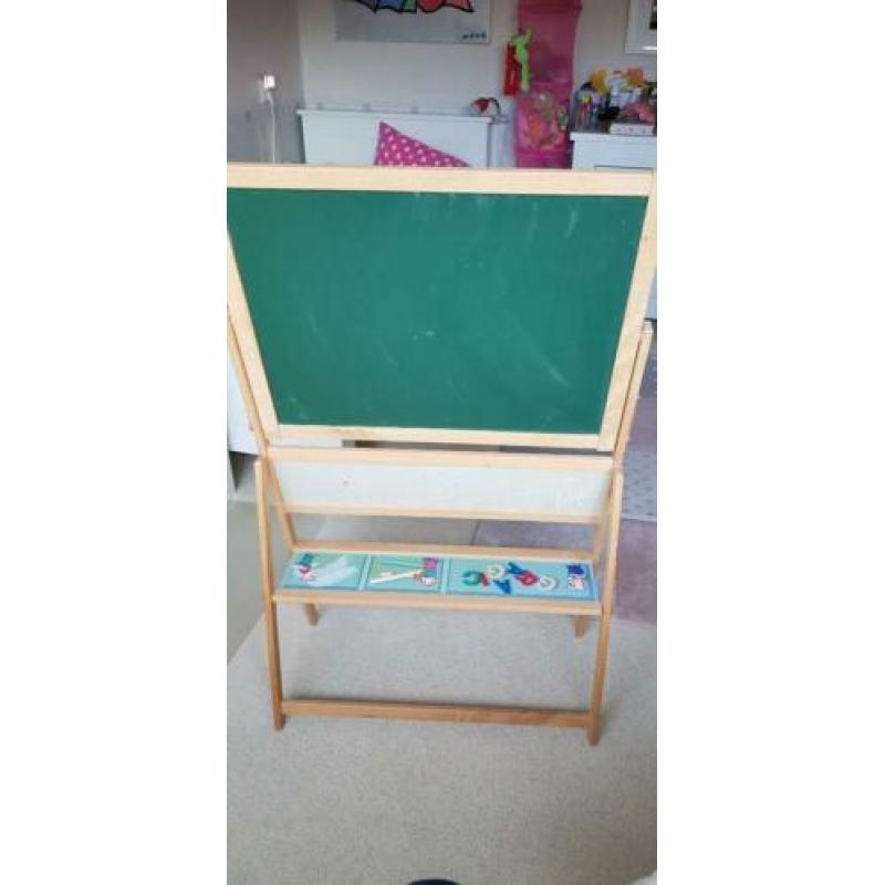 Schoolbord tweezijdig met magneetletters