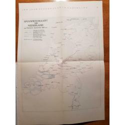 landkaart Nederlandse spoorwegen 1864, NS, treinkaart