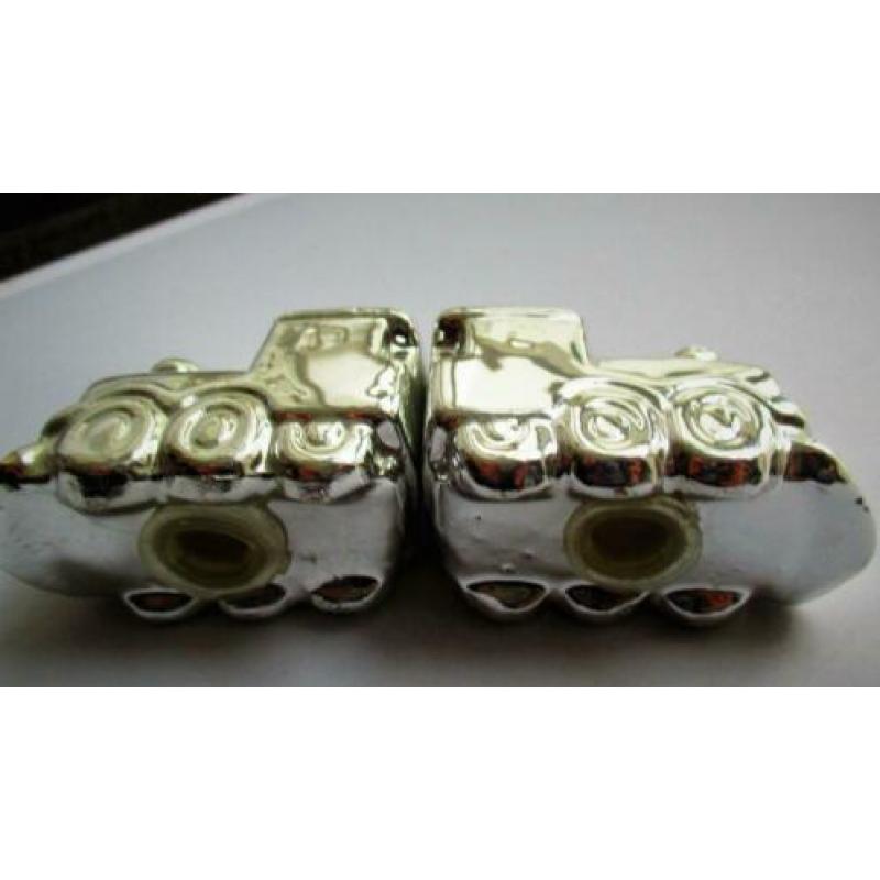 Zilver kleur Peper en zout Stel~Peperenzout Setje~Trein~Trei