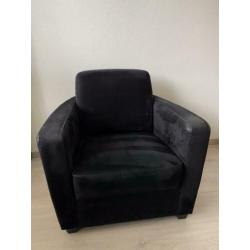 Fauteuil zwart, stof