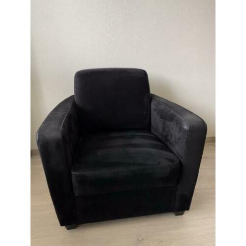 Fauteuil zwart, stof