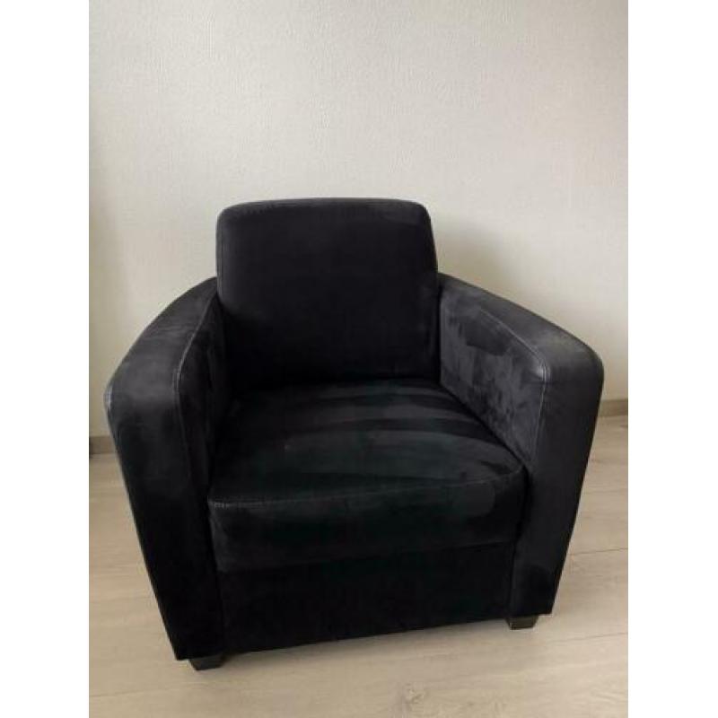 Fauteuil zwart, stof