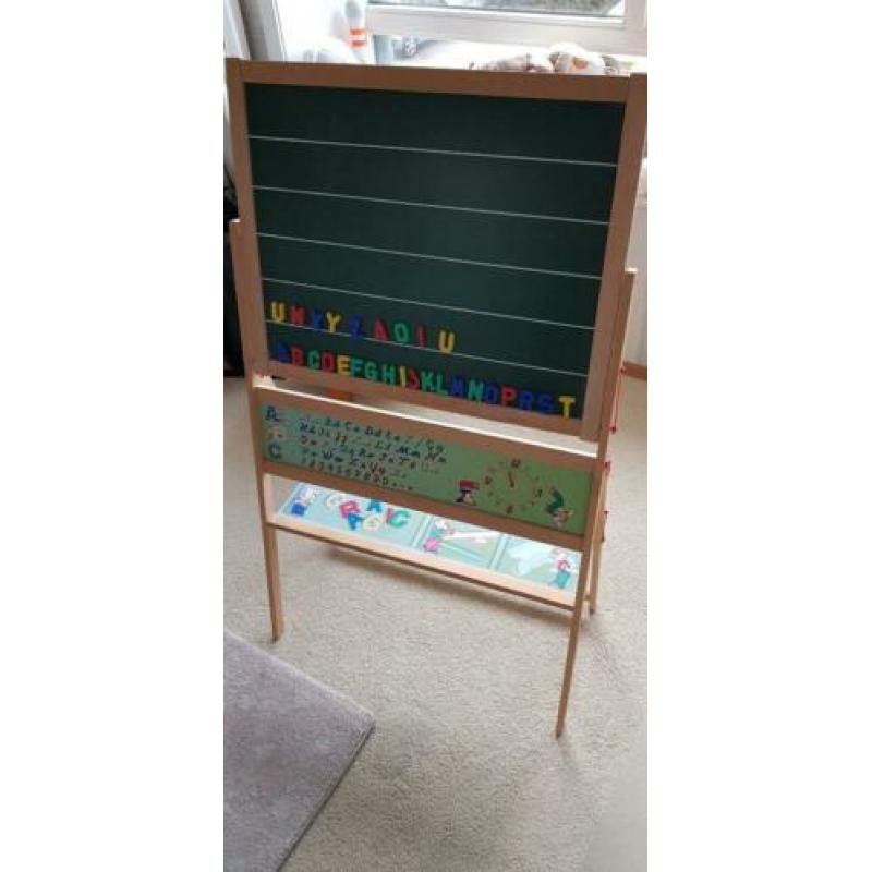 Schoolbord tweezijdig met magneetletters