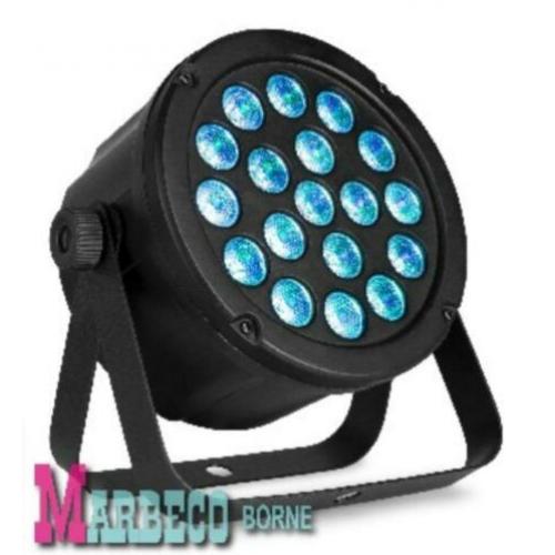 LED SlimPar 45, 18x 3W 3-in-1 RGB LED'S, LED Par DMX