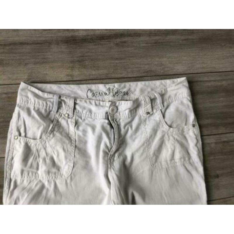Casualwear mis etam witte linnen en katoenen broek 44