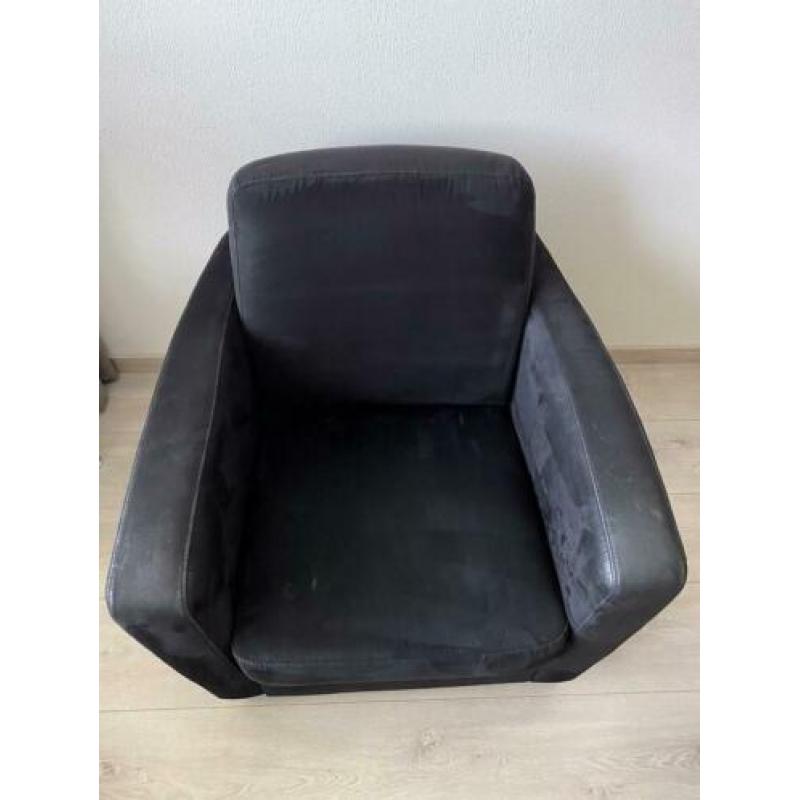 Fauteuil zwart, stof
