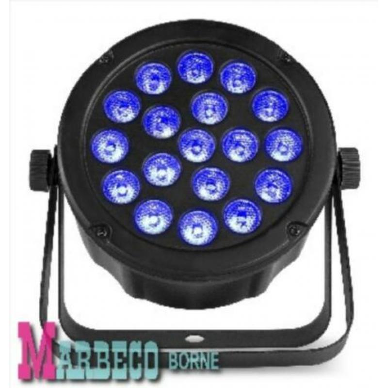 LED SlimPar 45, 18x 3W 3-in-1 RGB LED'S, LED Par DMX