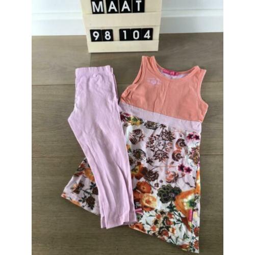 Setje Kiezeltje jurk en legging maat 98/104