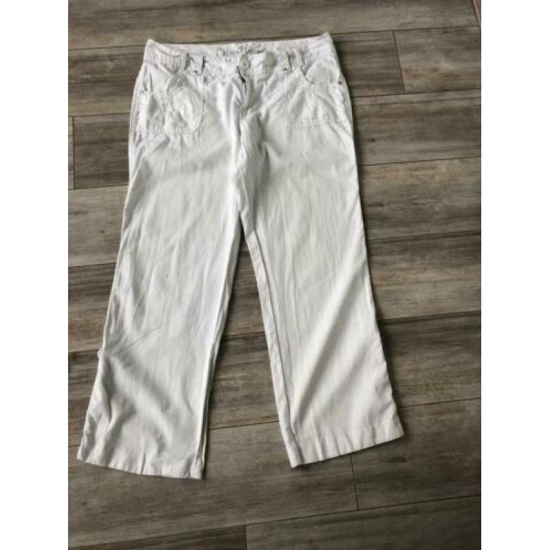 Casualwear mis etam witte linnen en katoenen broek 44