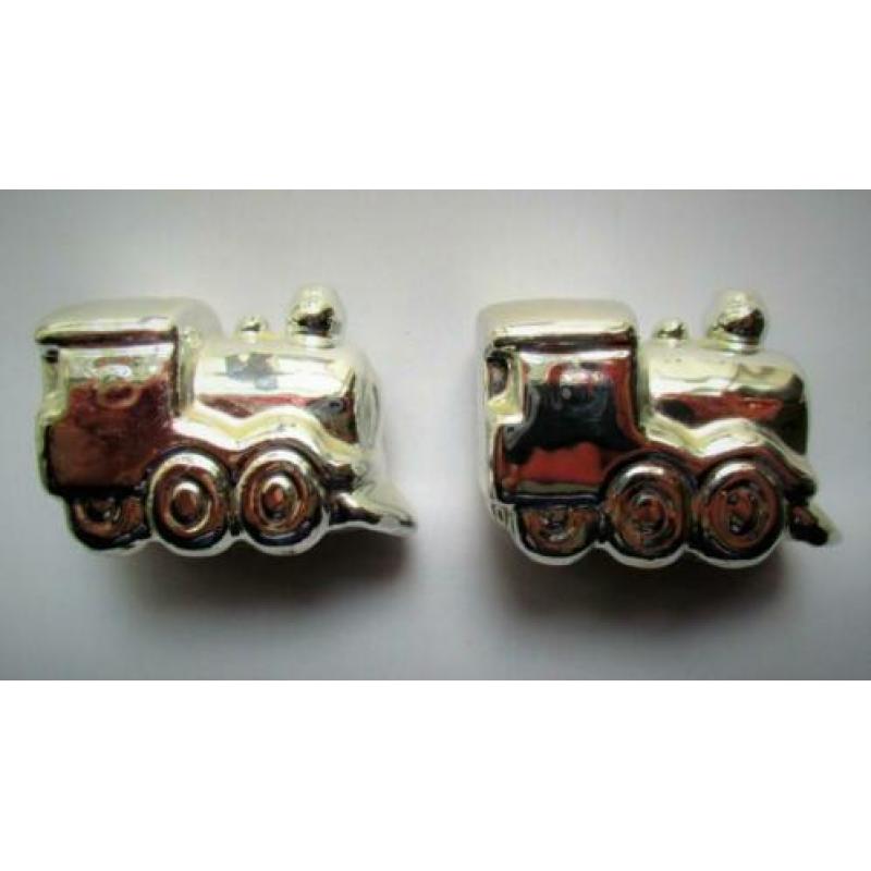 Zilver kleur Peper en zout Stel~Peperenzout Setje~Trein~Trei