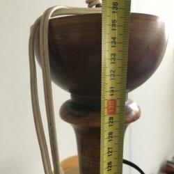 Mahonie en eiken lampvoet plus lampenkappen