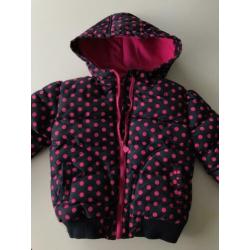 Meisjes winter jas Frendz blauw roze stippen mt 122 (116)