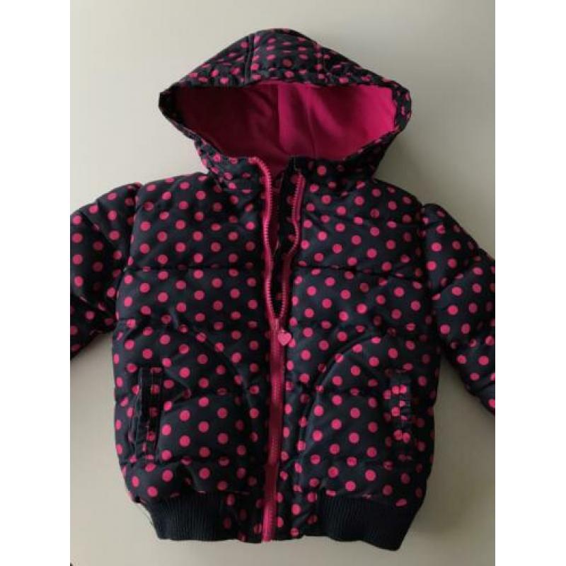 Meisjes winter jas Frendz blauw roze stippen mt 122 (116)