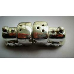 Zilver kleur Peper en zout Stel~Peperenzout Setje~Trein~Trei