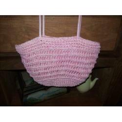 opruiming brocante roze schoudertas in vintage look