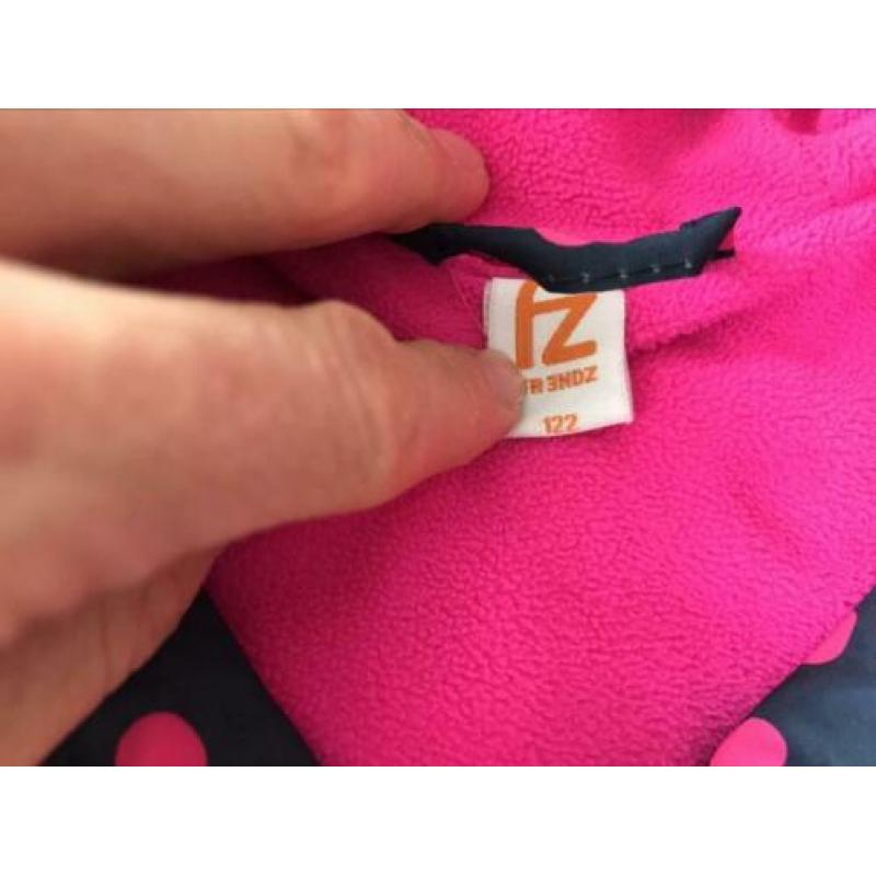 Meisjes winter jas Frendz blauw roze stippen mt 122 (116)