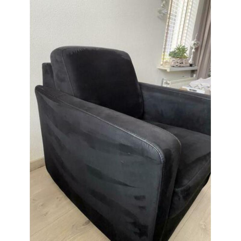 Fauteuil zwart, stof