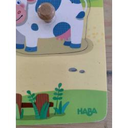 3 Houten Haba puzzels, 1 met dierengeluiden