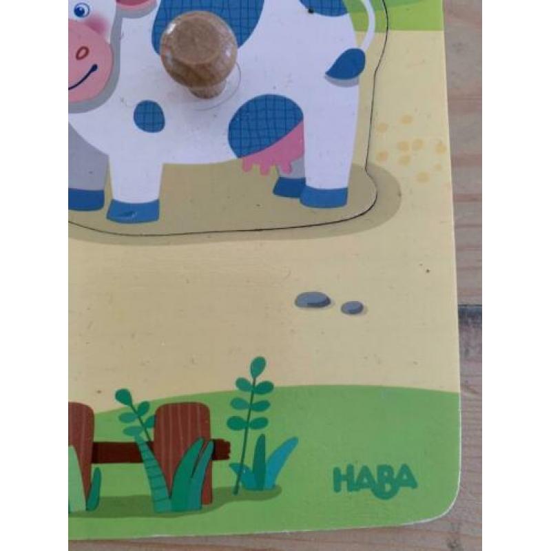 3 Houten Haba puzzels, 1 met dierengeluiden