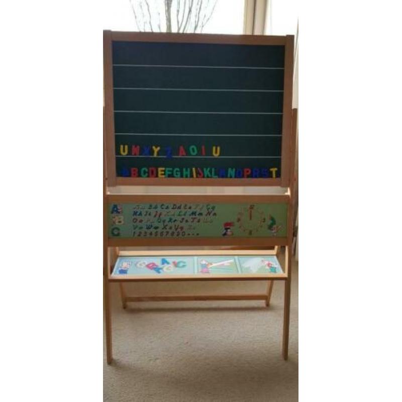 Schoolbord tweezijdig met magneetletters