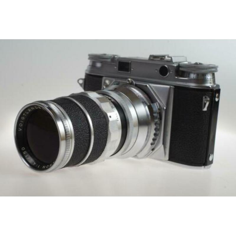Voigtlander Super Dynaron 4.5/150 voor Prominent camera's