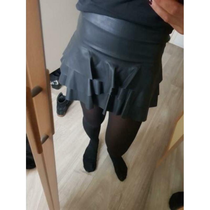 Lederlook rok