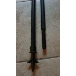 2 x uitschuifbare roedes incl bevestiging+ ringen en haken