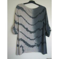 Heerlijk luchtig grijs-beige blouse-shirt 38-40-42 SNAZZEYS