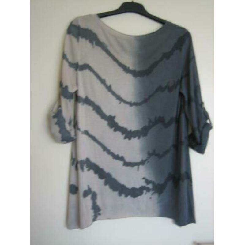 Heerlijk luchtig grijs-beige blouse-shirt 38-40-42 SNAZZEYS