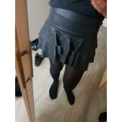 Lederlook rok