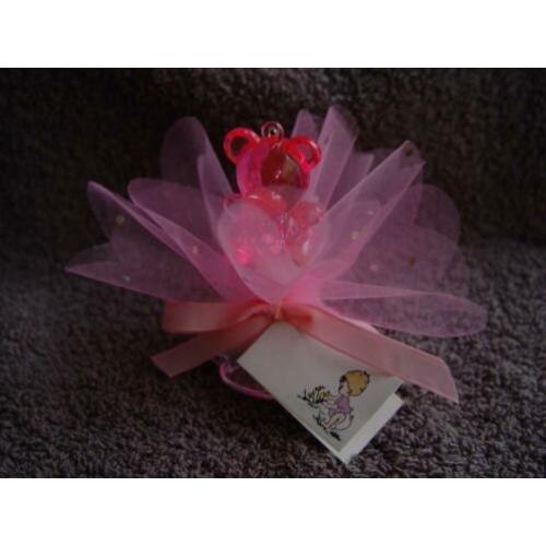 roze en blauwe geboorte bedankjes