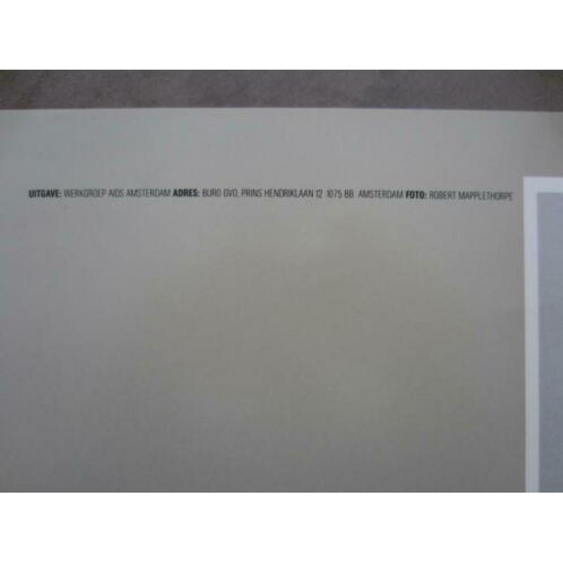 ROBERT MAPPLETHORPE, aids poster, 1986, homo erotisch ZGAN