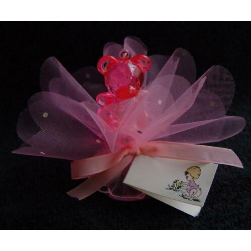 roze en blauwe geboorte bedankjes