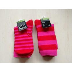 Nieuw hema sokken maat 35/38 roze rood