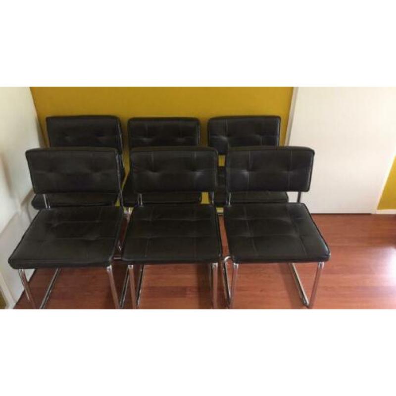 Industriële eetkamerstoelen Woood 6x