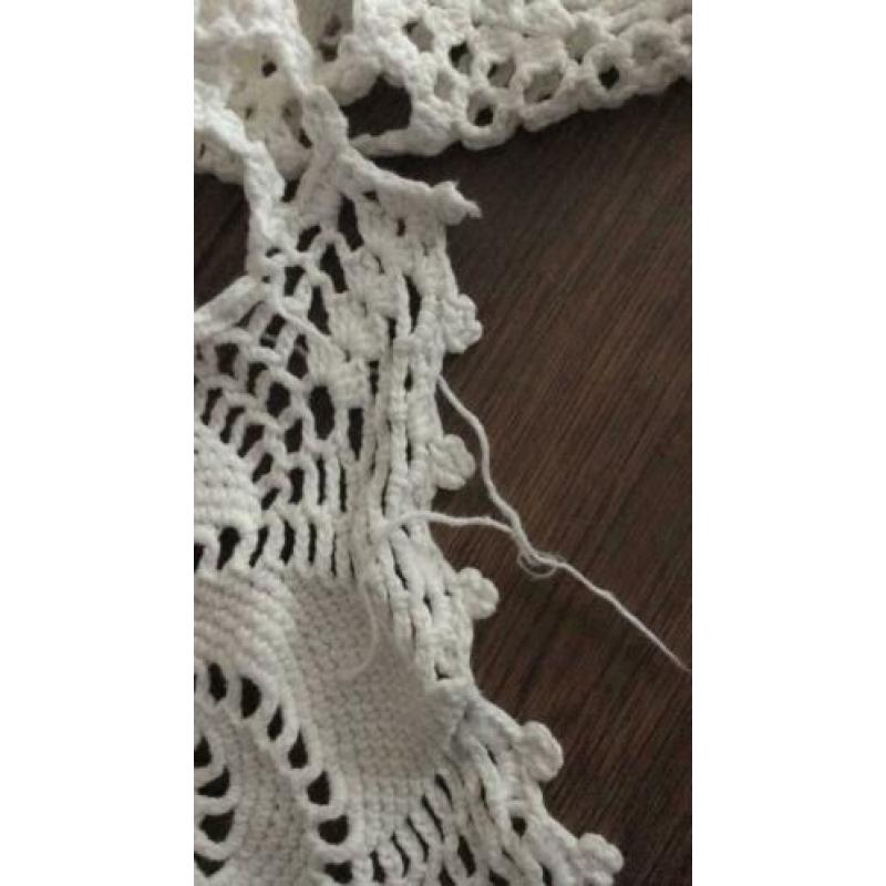 Antieke gehaakte sprei 2.13 x 1.83