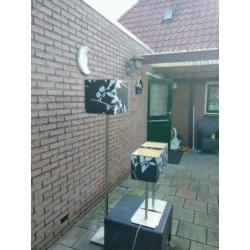 Set van 2 tafellampen en een staande lamp