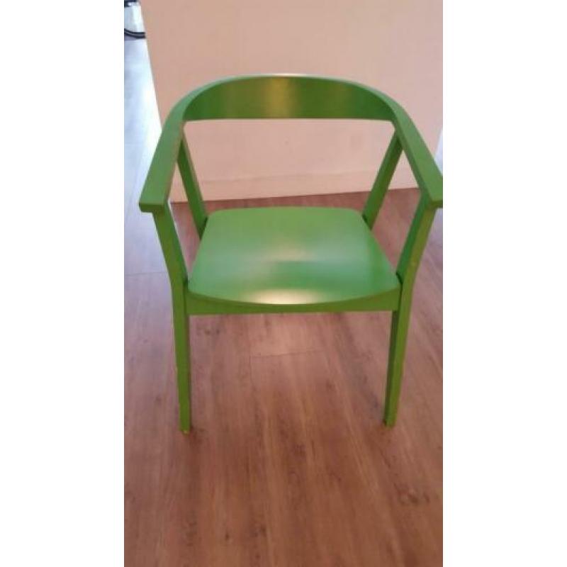 Groene houten Ikea Stockholm stoel
