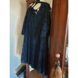 Blauwe kanten jurk junarose maat 50 52